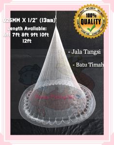 ~ FREE GIFT NOW~ Jala Tangsi(0.25mm X")Cast Net Batu Timah Monofilament Net Super Spread Premium Quality Jala Ikan Jala Udang