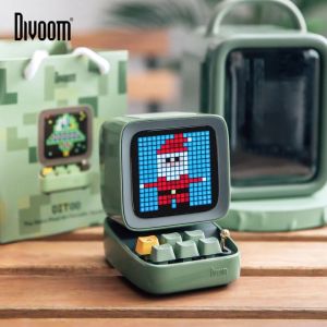Divoom Ditoo Retro Pixel Art Bluetooth Portable Speaker Alarm Clock DIY LED Screen by APP Electronic Gadget