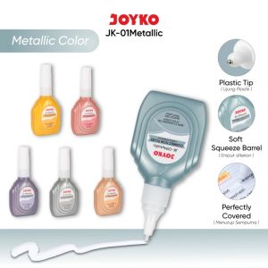 Correction Fluid Cairan Koreksi Penghapus Cair Joyko JK-01 Metallic