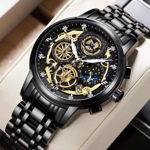 Lexier Jam Tangan Pria Bisnis Kasual Import Diamond Mewah Waterproof Original Asli Tahan Air 3ATM Stainless Steel Anti Karat Luminous Bercahaya Aksesoris Arloji Mens Watches Kaca Tebal Tahan Gores Quartz Analog Cowok Bergaya Kekinian -JV19
