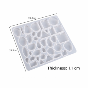 LUXERY Silicone Resin Jewelry Molds DIY Making Reusable Casting Tray with Hole Crystal Epoxy Resin Mold Pendant Earring Necklace