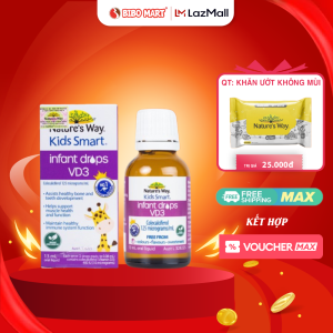 Natures Way Kids Smart Infant Drops Vd3 - Bổ Sung Vitamin D3 Hấp Thu Canxi Tăng Chiều Cao (Lọ 13ml) - Bibo Mart