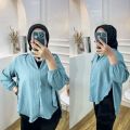 Kemeja Wanita Lady Crush Livia Blouse Atasan Wanita Semi Outer Vneck Style Kekinian. 