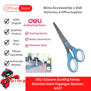 Deli Gunting Kertas Anak Kecil Stainless Steel Pegangan Nyaman School Student Scissors 6007