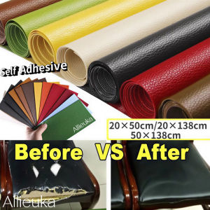 Allieuka Ready Stock PU Leather Repair Self-Adhesive Patch Stick Sofa Repairing Leather Sticker No Ironing Clothing Repair Car Seat Interior Leather Patch Stick-on