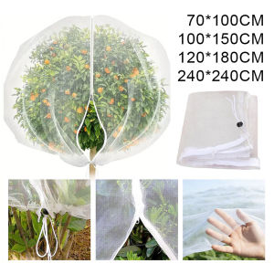 Large Fruits Tree Garden Netting Cover with Drawstring Zipper for Insect Bird Plant Barrier Mesh Net