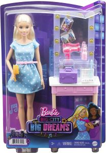 Barbie Big City Big Dreams Doll & Playset Blonde Malibu Doll with Dressing Room & Accessories GYG39