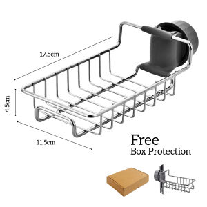 Faucet Rack Stainless Steel Adjustable Height Flexible and Rotatable Small Sink Drain Rack Suitable for Soap sponges