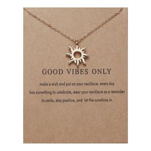 Alloy for Sun Pendant Necklace Simple Ladies Clavicle Chain Necklaces Summer Jewelry Birthday Gift for Friends