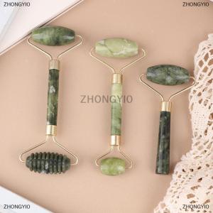 [COD] ZHONGYI0 3ชิ้น guasha หินธรรมชาตินวดหน้าลูกกลิ้งหยกกัวซาเครื่องมือนวดสำหรับสปาร่างกายนวดหน้า