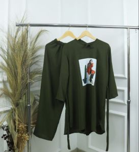 Pabrik Baju KAKTUS SET Bahan CRINKLE APLIKASI SABLON REALPICT Setelan Wanita Dewasa Stelan 2 in 1