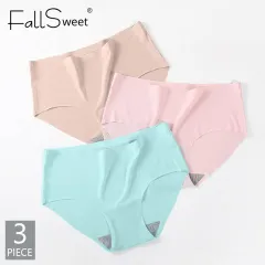 FallSweet 3Pcs/Set Seamless Panties Underwear Women Mid Waist