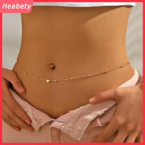 Heabety Cô Gái Đơn Giản Tim Đính Cườm Bụng Chuỗi Cho Phụ Nữ Thời Trang Kim Loại Bãi Biển Bikini Eo Chuỗi Đồ Trang Sức Cơ Thể Phụ Kiện