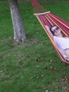 เปลผ้าใบ เปลญวนกลางแจ้ง แบบพกพา ขนาด เปล เปลญวน เปลสีรุ้ง ขนาดใหญ่ เปลรับน้ำหนัก 150kg