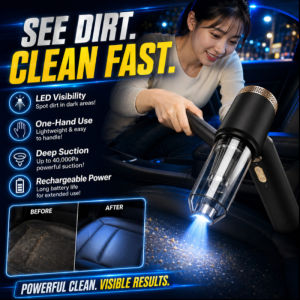 High Power Car Vacuum Cleaner Tire Inflator Air Pump 2 in 1 Portable 12V Auto Pump Strong Suction Fast Inflation for Car Bike Balloons Boat Air Mattress Accessories