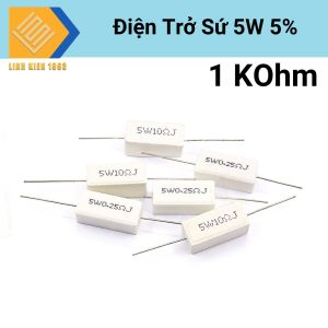 [ 5 CON ]  Điện Trở Sứ 1 KOhm 5W 5% chân cắm