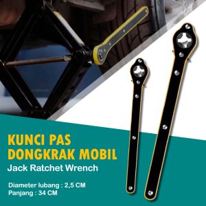 BIG MOM  Kunci Pas Kunci Dongkrak Mobil – Kunci Pemutar Dongkrak Ratchet Wrench Rocker Alat Kunci Dongrak Mobil Universal