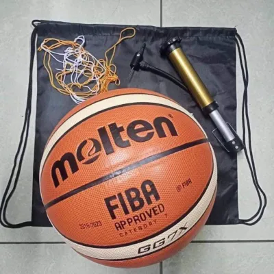 Official MOLTENs GG7X SERIES SIZE 7 -FREE 4 ITEMS! FREE Net + Bag + Pin and inflator Basketball FIBA INDOOR AND OUTDOOR GAME (Orange) MADE IN THAILAND
