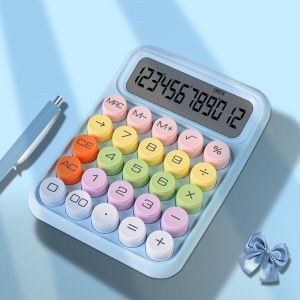KIME เครื่องคิดเลข สีสันน่ารัก มีหน้าจอขนาดใหญ่ ปุ่มกลม คิดเลข 12 หลัก ของใช้ในสำนักงาน ของใช้การเรียน แถมถ่านฟรี1ก้อน
