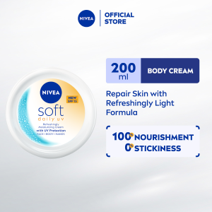 NIVEA Soft UV Body Cream SPF 15 200ml / Sunblock / Sunscreen / Pelindung Matahari