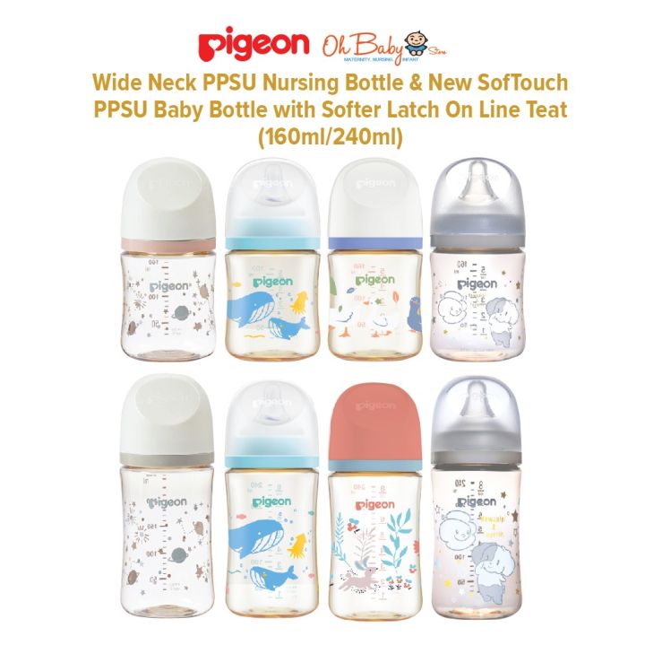 Pigeon Wide Neck PPSU Nursing Bottle and New SofTouch PPSU Baby