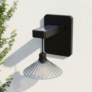 Auto Sensor Solar Wall Sconce Outdoor Waterproof Exterior Light Fixture Warm White COB LED High Efficiency Solar Panel for Yard Garden Fence Front Door Wall Illumination