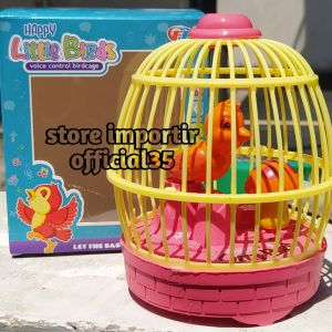 Mainan Anak Burung Dalam Sangkar Bisa Bunyi  Dan Lampu 1146 Kemasan Dus l Mainan Anak Happy Little Birds Voice Control Birdcage Mainan Edukasi Anak Burung Bisa Bunyi Dalam Sangkar Murah