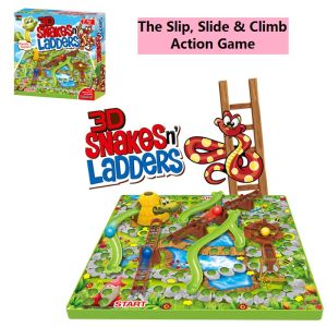 3D Snakes Ladder Family Table Board Game Play Set For Kid Mainan Budak
