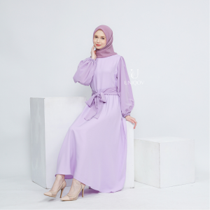 [4 WARNA] ODINA CRINKLE DRESS CASUAL KOREA ELEGAN GAMIS HIJAB GAUN KASUAL VINTAGE MODEL BALON | UNIQOV COLLECTION