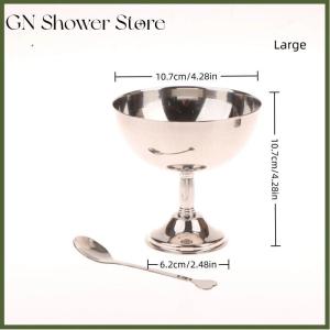 [GN Store] Stainless Steel Dessert Cup Vintage Durable Pudding Milk Jelly Ice Cream Cup Bowl Salad Bowl Dessert Fruit Plate Snack Dish