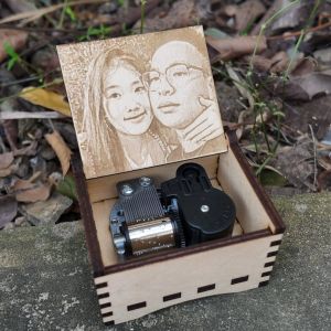 Hộp Nhạc Khắc Theo Yêu Cầu Gỗ Thông Quà Tặng Sinh Nhật Tặng Người Yêu Đám Cưới Sự Kiện Giáng Sinh Quốc Khánh