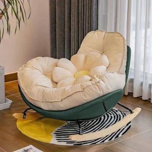 LZ-Nordic style single person rocking chair lazy sofa balcony living room bedroom leisure and sleeping room luxurious eggshell penguin chair