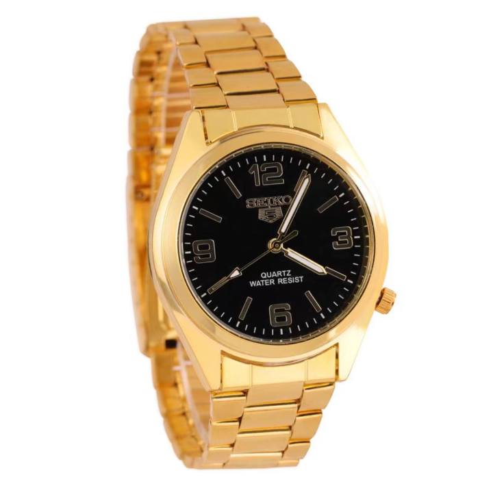 Seiko 5 21 Jewels Hand Movement All Gold Stainless Steel Watch Watch ...