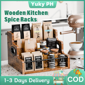 Wooden Kitchen Spice Racks Coffee Syrup Rack Family Small Desktop Red Wine Rack  Organizer Oil Bottle Seasoning Bottle Storage Rack  Desktop Bar Drink Holder for Pantry Kitchen Office Bar Home