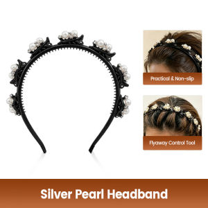 Korean Fashion Pearl Hairband Women Braided Headband Fixed Bangs Hairstyle Make Up Headband Face Washing Headdress