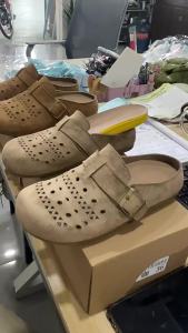 [Free Shipping] Latex Insole Hollowed-Out Design Thick-Soled Closed-Toe Half-Slipper Style WomenS Summer 2026 New Collection Retro And Breathable Slippers