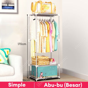 Standing Hanger Portable Gantung Baju Penyimpanan Serbaguna Lemari Pakaian Tanpa Kain