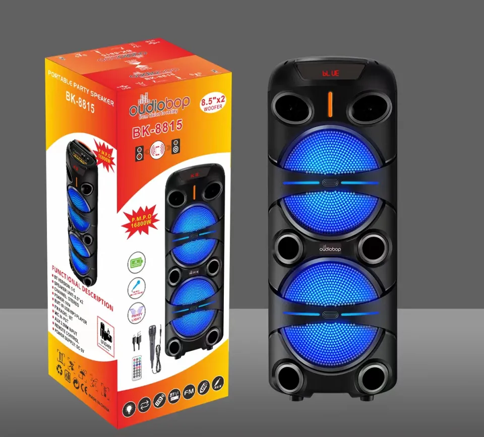 BK-8815 2X8.5 inches Portable Bluetooth Wireless Speaker Karaoke