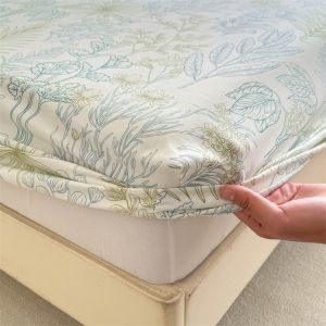 Dansunreve High Quality Fittedsheet Washed Cotton Queen/King/Single Fitted Bedsheet Floral Elastic Bed Sheet