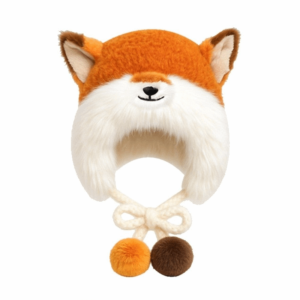 FEELINGS Cartoon Design Fox Ears Trapper Hat Thickened Versatile Plush Fox Ear Hat Cute Fluffy Fox Cosplay Hat Winter Season