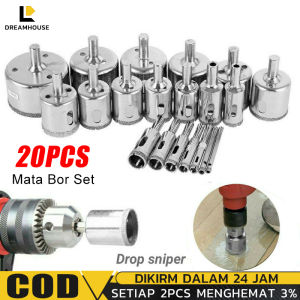 20 PCS/15PCS Mata Bor Set Kaca Granit Keramik Marmer Batu Diamond Coated 6mm-50mm/3mm-50mm Porselen Diamond Hss Holesaw Pelubang Keramik