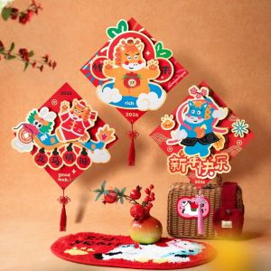 MIKE DUNBAR Lucky New Year Door Sticker 3D ic Horse Yea Sticker Lucky Word Decal Blessing Wall Sticker Decoration Spring Festival