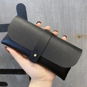 Faux Leather Eyeglasses Case Wallet Type Eyeglass Holder Sunglass Cases Mirror Eyeglass Holder High-end