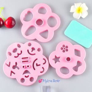 Cetakan Ekspresi Set isi 4 Pemotong Nori Keju Wortel Sosis Peralatan Bento