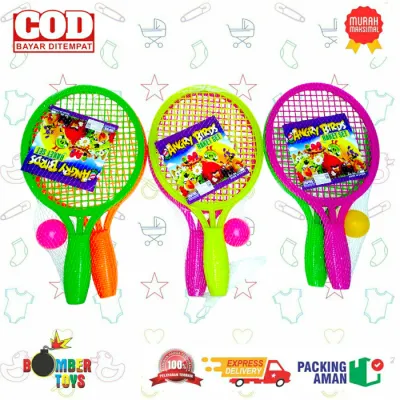 MAINAN OLAHRAGA ANAK RAKET TENIS BULUTANGKIS PINGPONG BOLA SEPASANG SPORT FAMILY