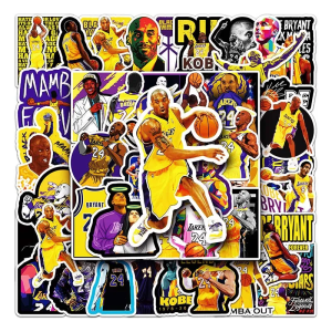 50pcs Basketball Star Kobe Stickers Graffiti Waterproof Decoration Scrapbook DIY Phone Water Bottle Travel Luggage Laptop Diary Guitar Fridge Helmets Motorcycle Decal NBA Sticker Kid Toys ﻿
