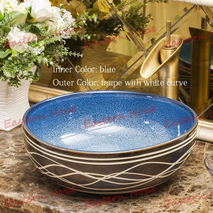 Ceramic Art Basin Ceramic Antique Art Bathroom Countertop Sink High Quality