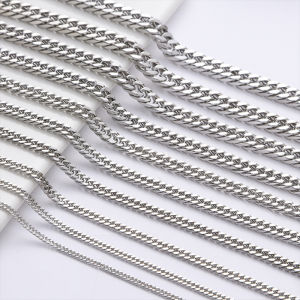 Kalung Pria Wanita Titanium Rantai SIlver Putih Perak Rantai Cowok Cewek keren anti karat Panjang laki perempuan