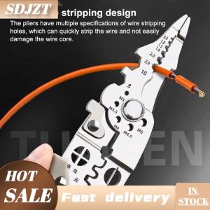 SDJZT Wire Stripper Decrustation Pliers Adjustable Electrical Wire Stripping Tool Non-slip Wire Stripper Crimper For Electrical Cable