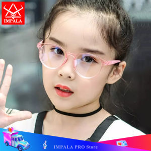 IMPALA FL1838W Cute Kids Anti Blue Light Glasses Light Weight Anti Radiation Eyeglasses for 2-10 Years Old Boys and Girls Protect Eyes When Watch TV and Use Phone